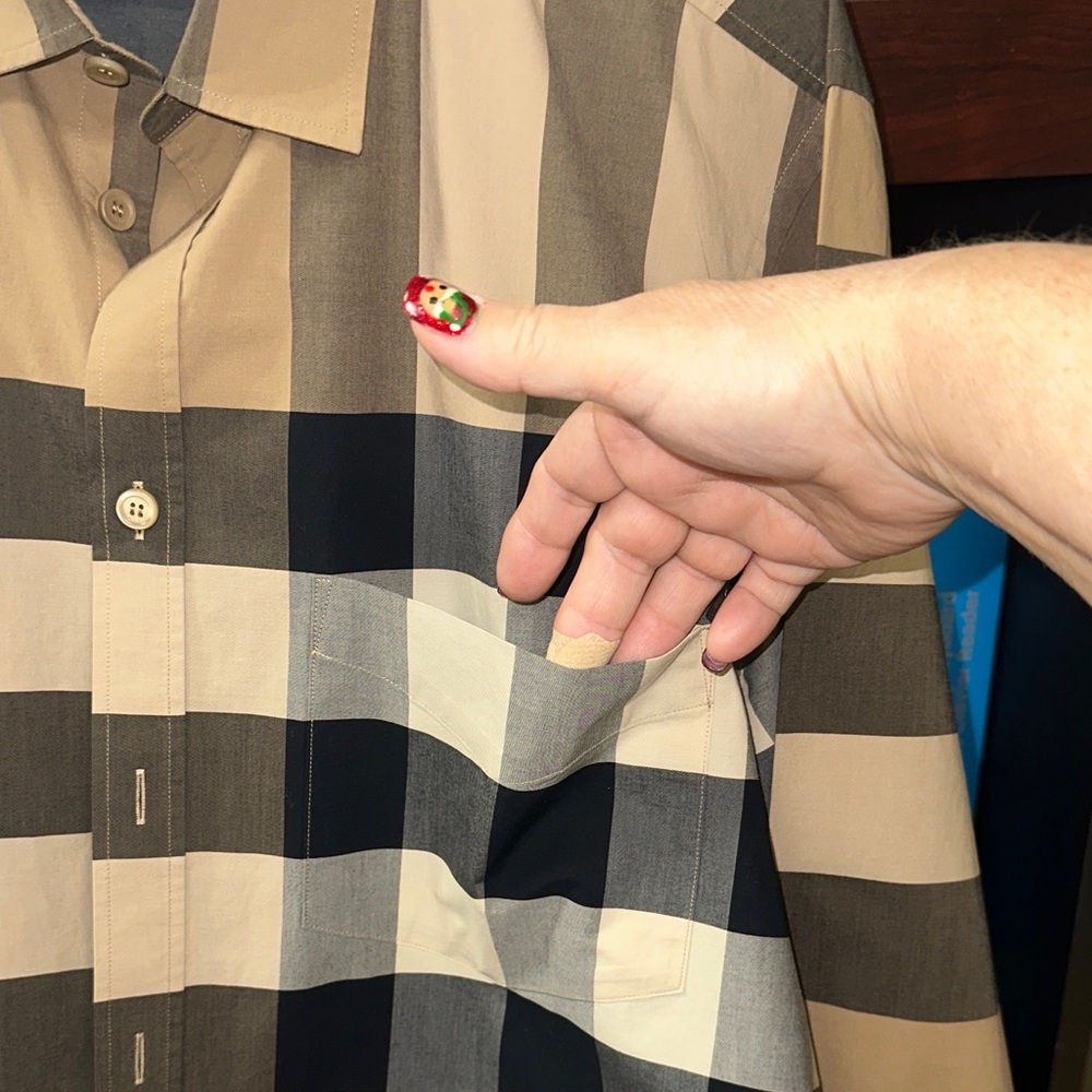 Burberry Men's Beige and Dark Brown Check Shirt - Picture 8 of 8